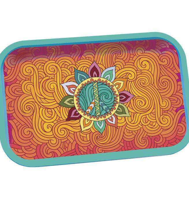 Small Peace Flower Rollng Tray