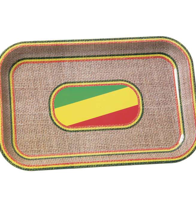 Small Rasta Color Rolling Tray