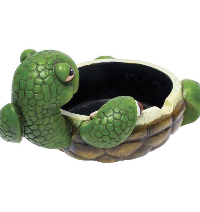 Stoned Turtle Polystone Ashtray 6in - Image 2