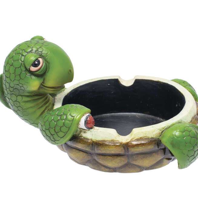 Stoned Turtle Polystone Ashtray 6in - Image 4