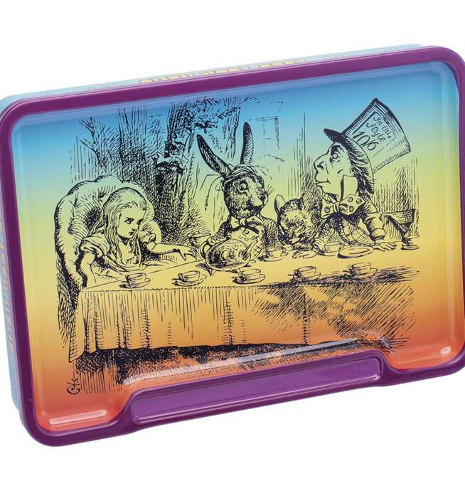 Tin Stash Box & Rolling Tray 8in - Trippy Alice - Image 4