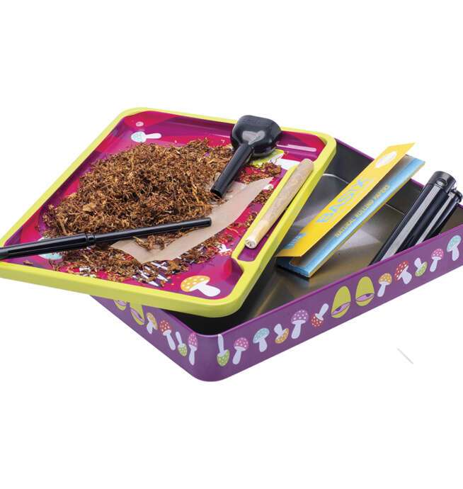 Tin Stash Box & Rolling Tray 8in - Trippy Alice - Image 11