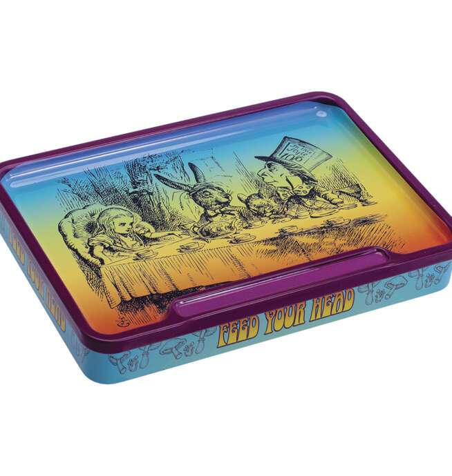 Tin Stash Box & Rolling Tray 8in - Trippy Alice - Image 10