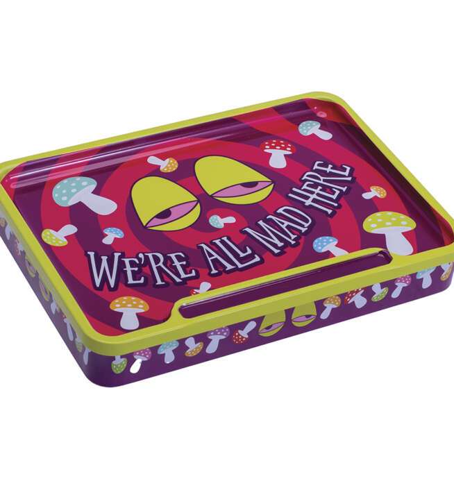 Tin Stash Box & Rolling Tray 8in - Trippy Alice - Image 9