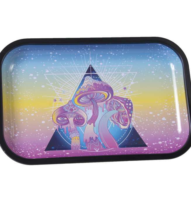 Tri Mushroom Sign Rolling Tray