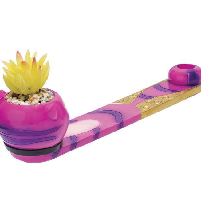 Trippy Cat Incense Burner with Plant 12.5in - Image 4