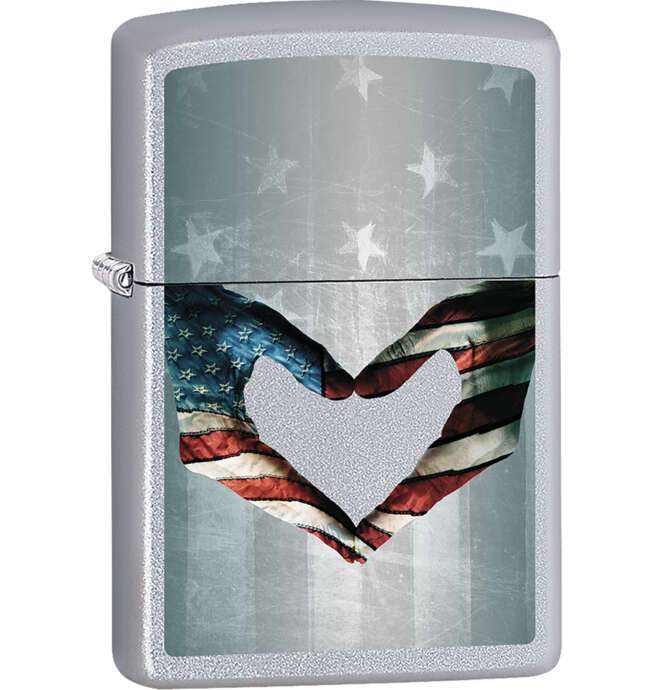 Zippo Hands Heart U.S. Flag