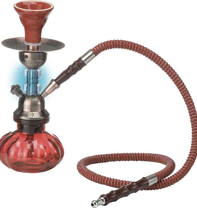 10.6" Lite-Up Single Hose Pumpkin Hookah Red