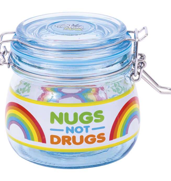 500ml Glass Jars Blue Nugs Not Drugs