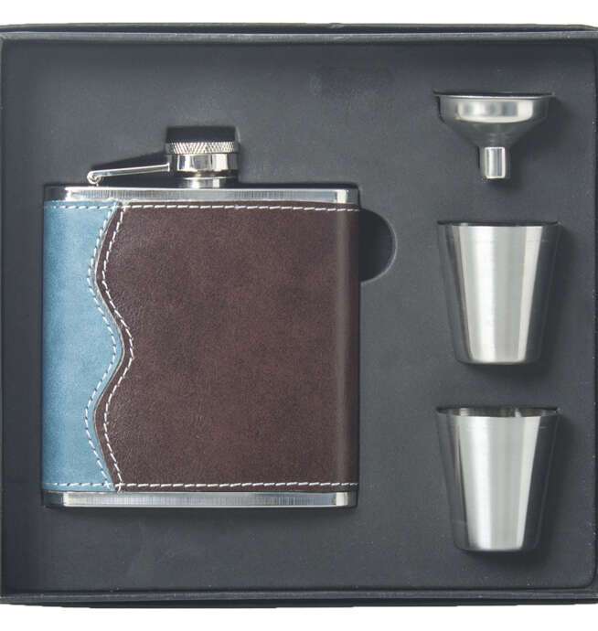 6oz Hip Flask, 2 Cups, & Funnel Set