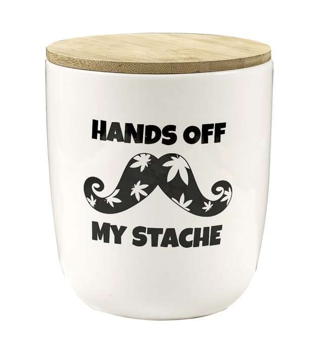 Ceramic Stash Jar - Hands Off My Stache