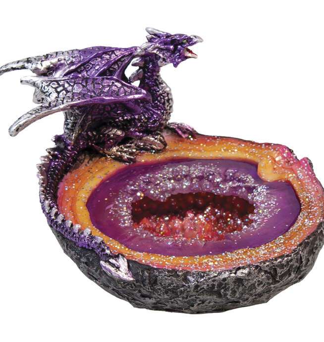 Purple Glittering Dragon Ashtray