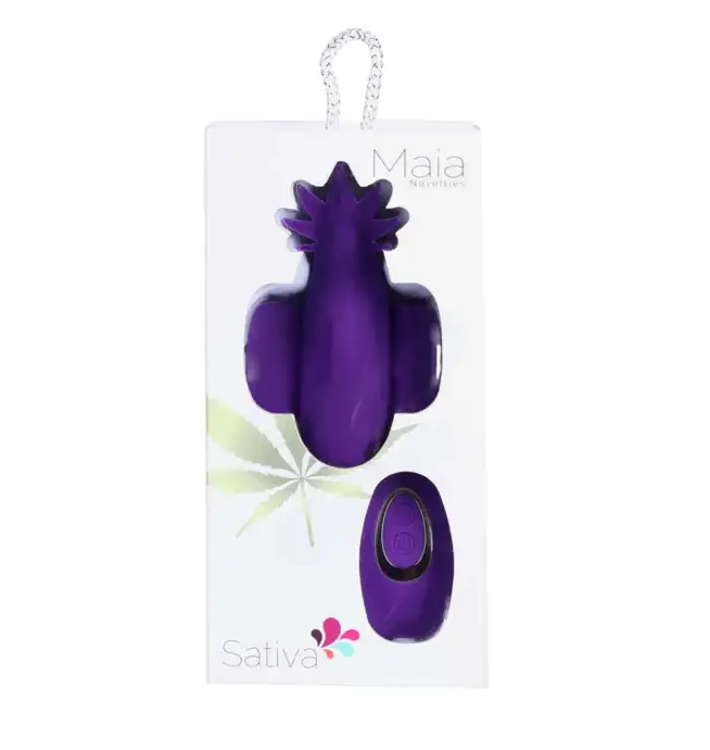 SATIVA 10-Function Remote Control Panty Vibrator Purple 420 Series - Image 3