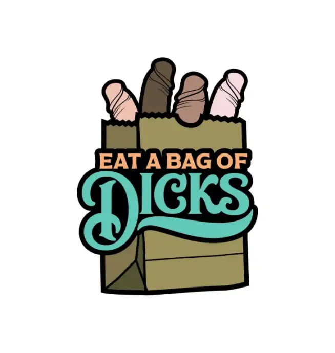 Wood Rocket Eat a Bag of Dicks Enamel Pin