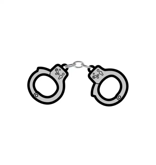 Wood Rocket Handcuffs Enamel Pin