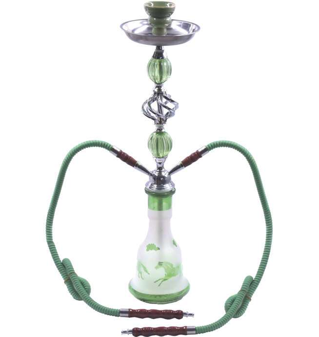 19" Green Double Hose Hookah