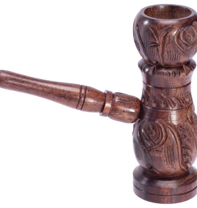 3in Carved Wooden Hookah Style Pipe