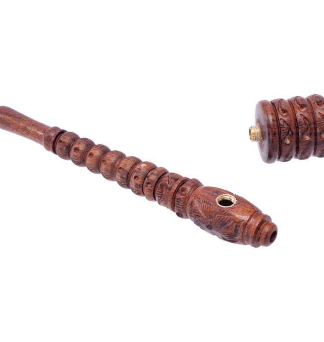 6in Carved Wooden Pipe (Color Varies) - Image 2