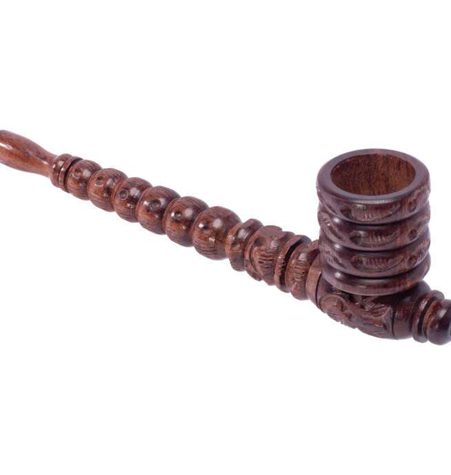 6in Carved Wooden Pipe (Color Varies) - Image 3