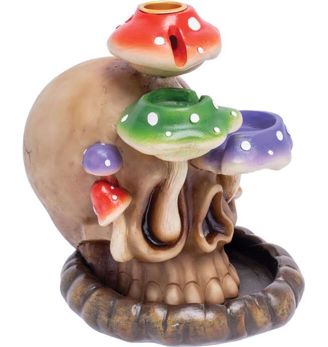 6in Skull Tri-Mushroom Eyes Backflow Burner - Image 3