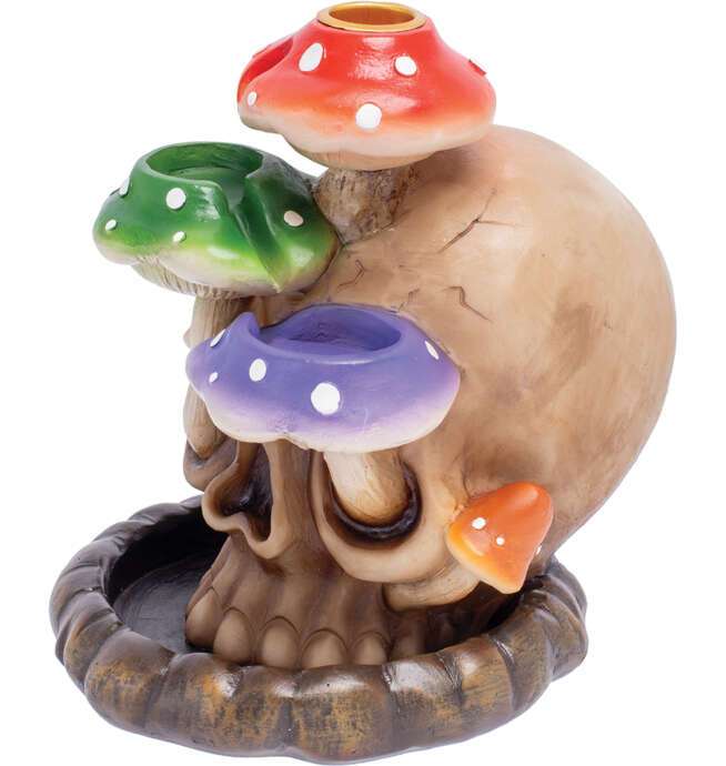 6in Skull Tri-Mushroom Eyes Backflow Burner - Image 2