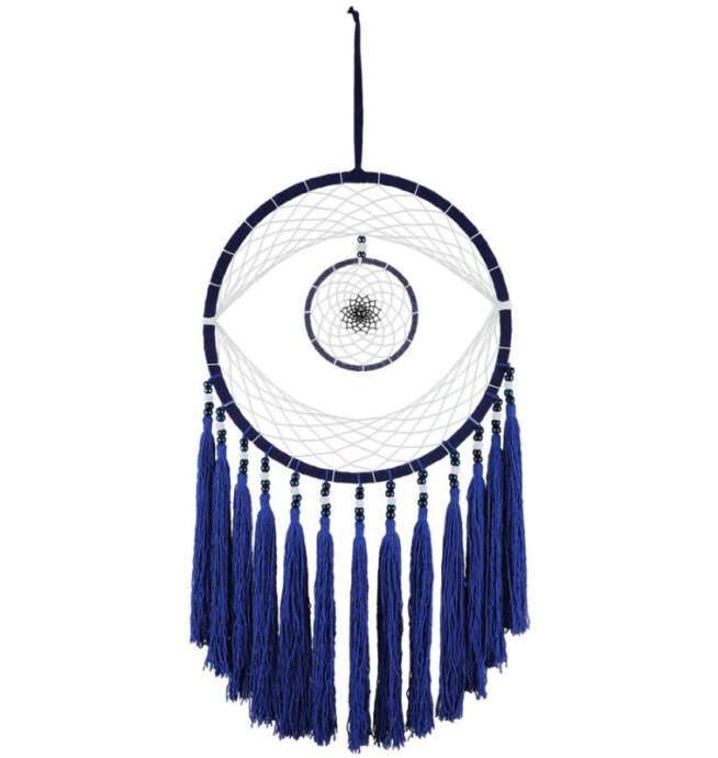 Blue and White Dreamcatcher with Eye