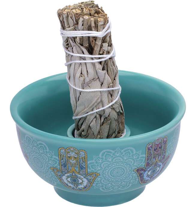 Ceramic Smudge Bowl with Holder