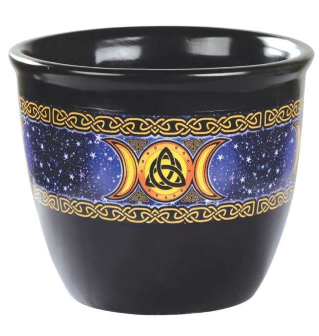 Triple Moon Smudge Pot