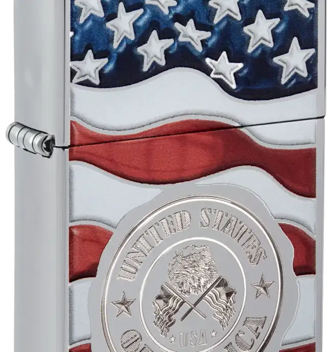 Zippo America Stamp On Flag - Image 2