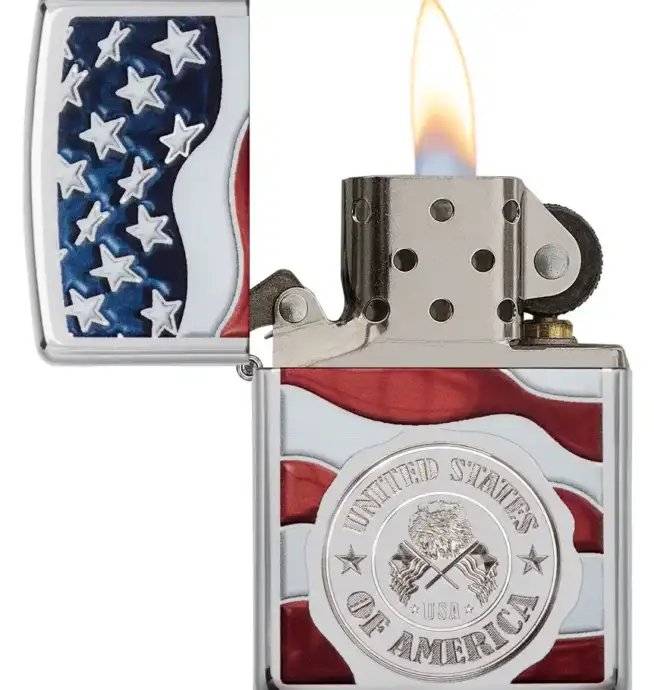 Zippo America Stamp On Flag - Image 3