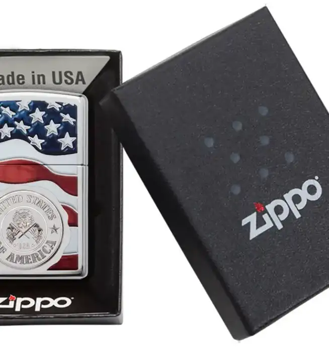 Zippo America Stamp On Flag - Image 4