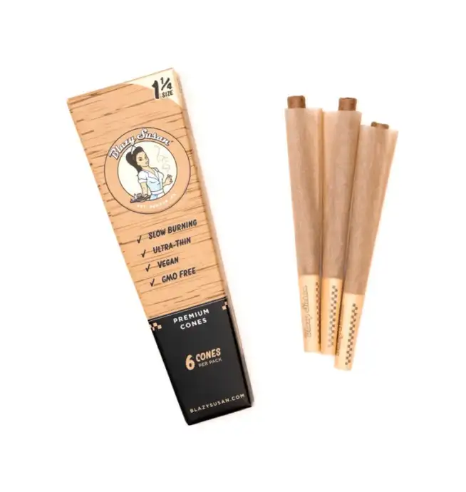 Blazy Susan Pre-Rolled Cones 1.25" - Unbleached