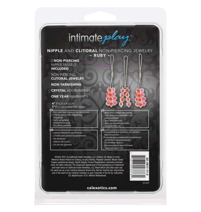 Intimate Play™ Nipple and Calexotics Clitoral Non-Piercing Body Jewelry - Ruby - Image 5