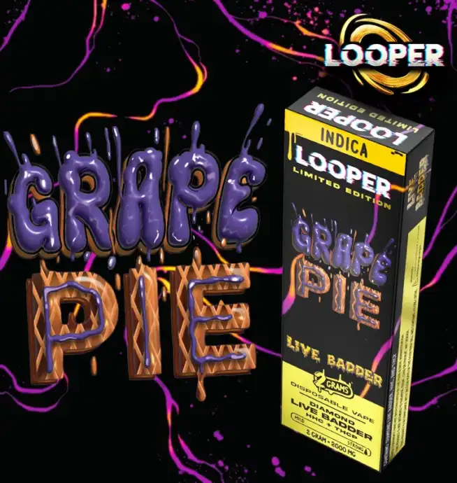 Looper Live Badder Limited Edition Disposable 2g - Grape Pie (Indica) - Image 2