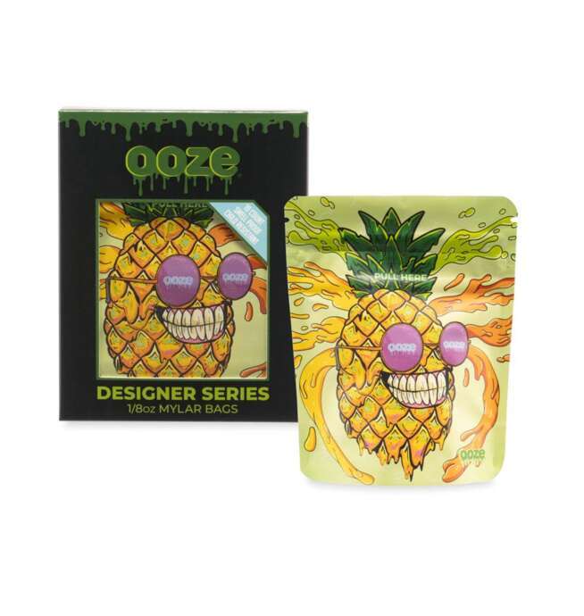 Ooze Designer Series Mylar Bags, 3.5g - Mr. Pineapple