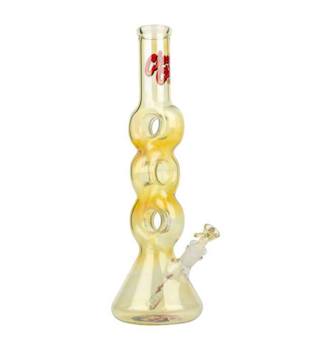 Cheech & Chong® Glass 16" Moe Money Triple Donut Tube - Colour Changing