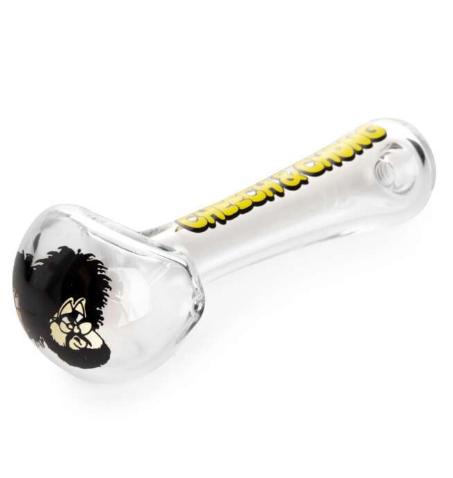 Cheech & Chong® Glass 4.5" Bloat On Hand Pipe - Clear