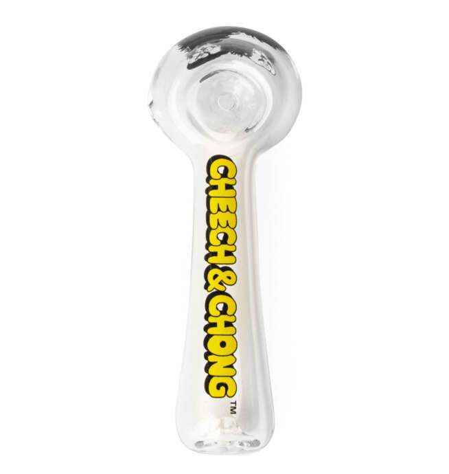 Cheech & Chong® Glass 4.5" Bloat On Hand Pipe - Clear - Image 2