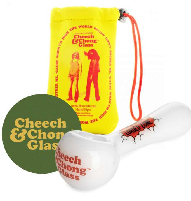 Cheech & Chong® Glass 4.5" Getting Loaded Zone Hand Pipe - White - Image 3