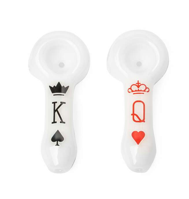 Red Eye Glass® 3.75" King & Queen Hand Pipe Set (Pack of 2) - Image 2