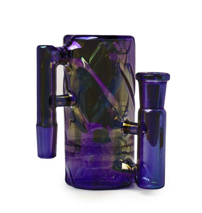 Red Eye Tek® 14mm 90 Degree Metallic Terminator Finish Twist Tube Ash Catcher - Blue