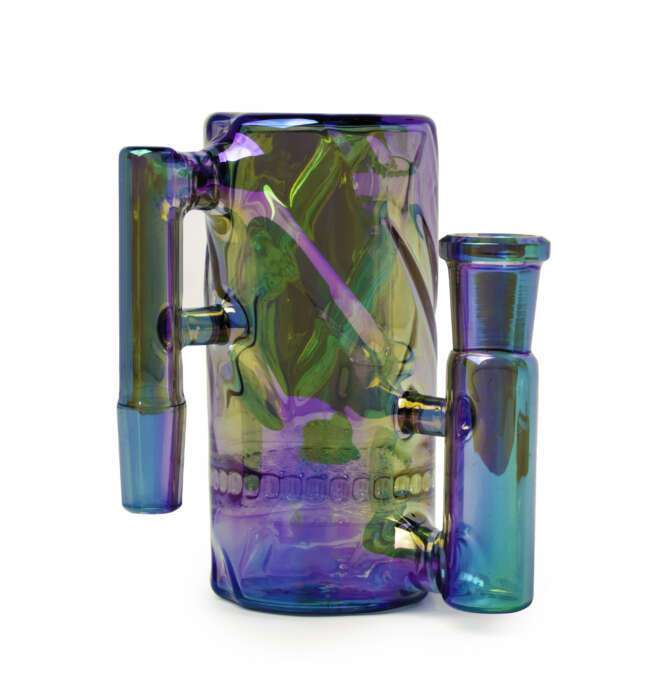 Red Eye Tek® 14mm 90 Degree Metallic Terminator Finish Twist Tube Ash Catcher - Green