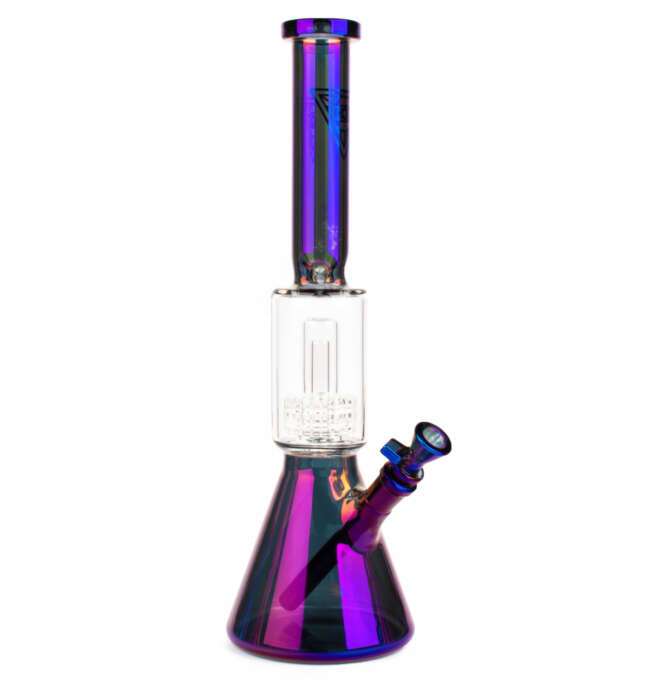 Red Eye Tek® 16" Metallic Terminator Finish Dual Chamber Beaker Tube - Blue