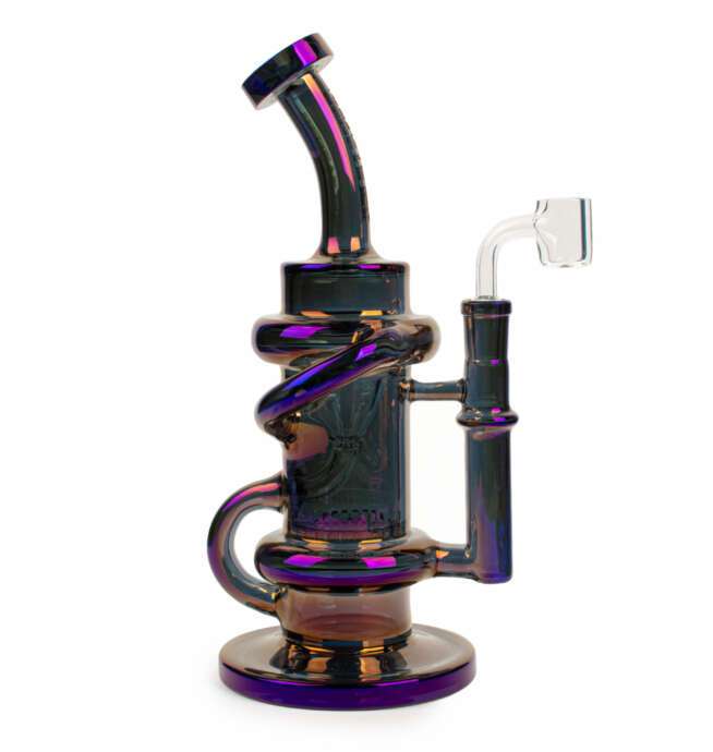 Red Eye Tek® 9.5" Metallic Terminator Finish Glitch Klein Recycler Rig - Blue