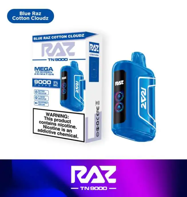 RAZ TN9000 Disposable - Blue Raz Cotton Cloudz