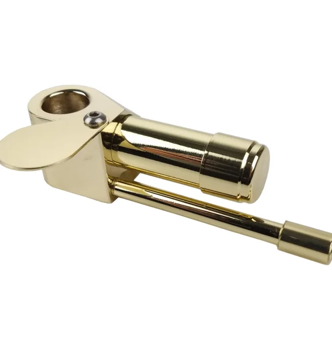 3.25" Brass Metal Spoon Hand Pipe with Locking Storage - Image 2