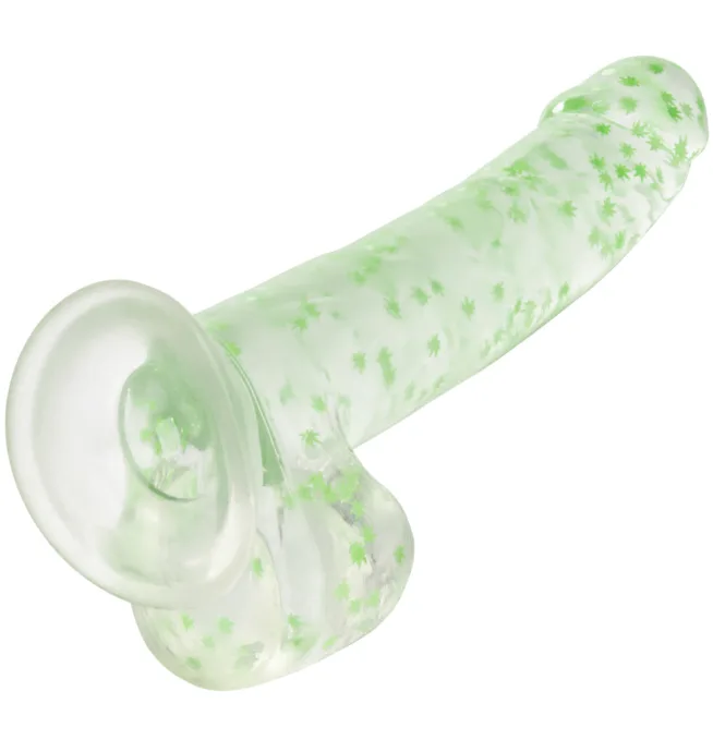 Calexotics Naughty Bits® I Leaf Dick™ Glow-In-The-Dark Weed Leaf Dildo - Image 3