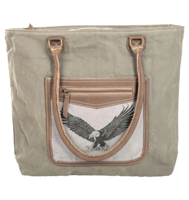 Eagle Tote With Leather Trim