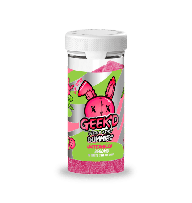 GEEK’D EXTRACTS – DELTA 8 + THCP GUMMIES – WATERMELON