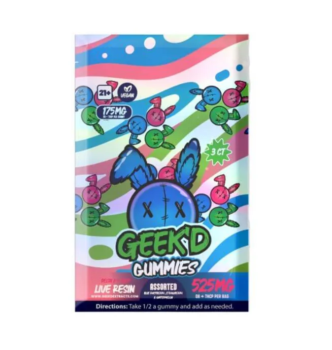 Geek'd Assorted Gummies 525MG - 3 Count